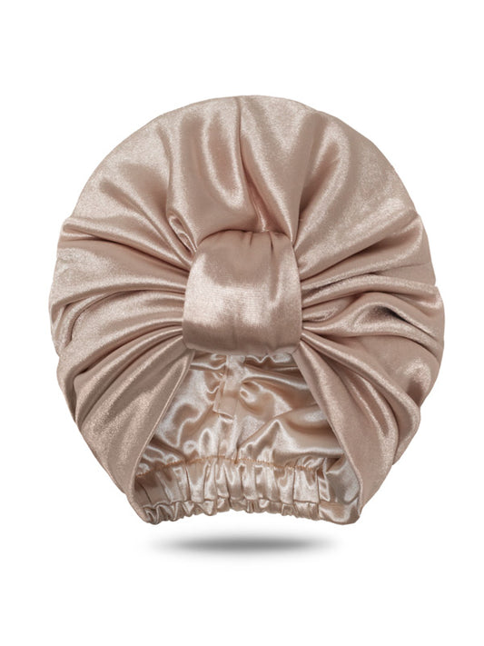 champagne satin head wrap turban for women