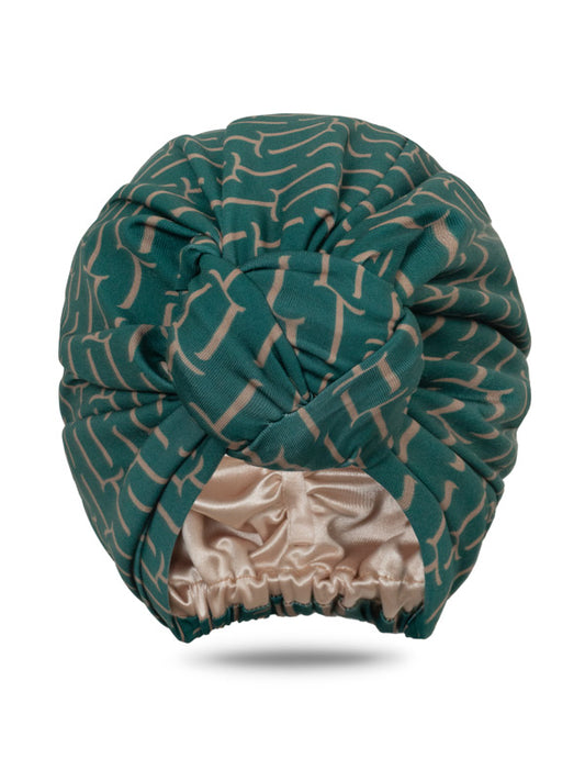 Emerald LT Monogram Top Knot Turban Hat