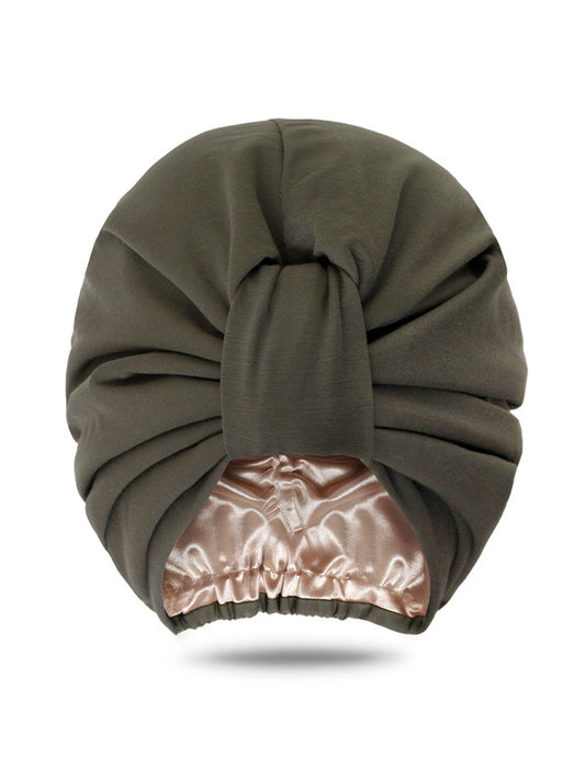 Olive Green Satin Lined Head Wrap For Women