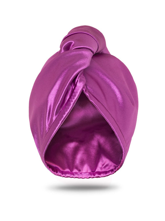 purple satin hair wrap for women