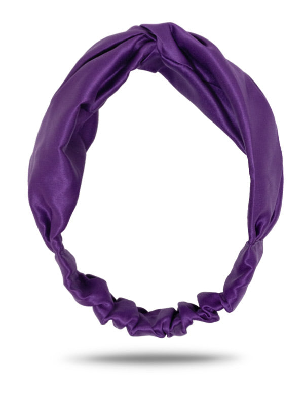 purple satin headband