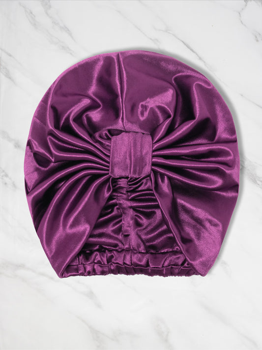 Amethyst Purple Satin Tam Wrap
