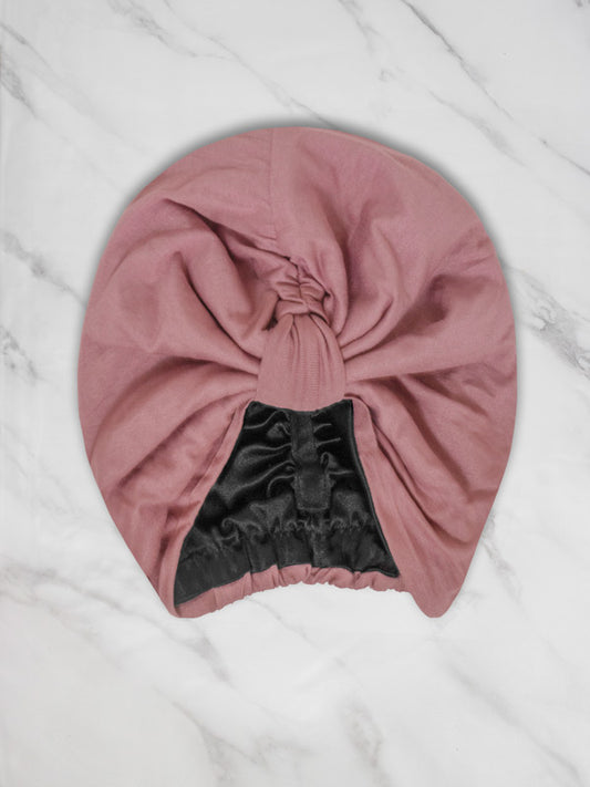 blush pink pre-tied head wrap turban hat for women