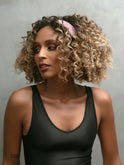 Satin-Lined Blush Pink Headband For Curly Hair