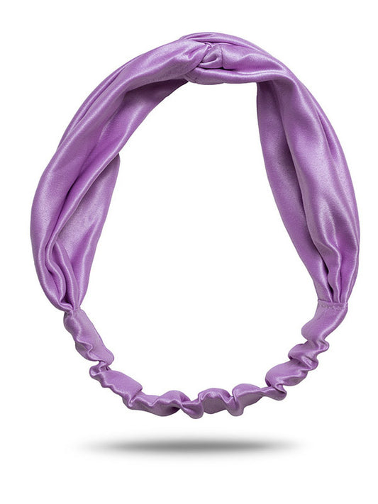 lavender purple satin turban headband for curly hair