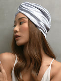 silver hair wrap turban for women