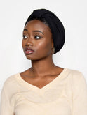 Black turban head wrap for women