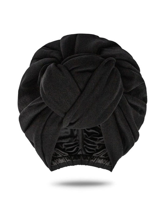 Black turban head wrap for women