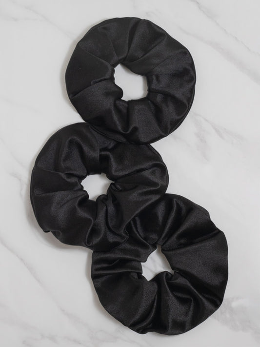 black satin scrunchies for curly frizzy hair