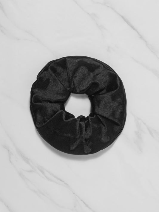 Black Satin Scrunchie Hair Tie