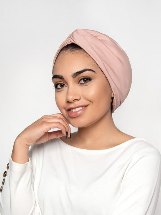 nude pink chemo turban cap for women