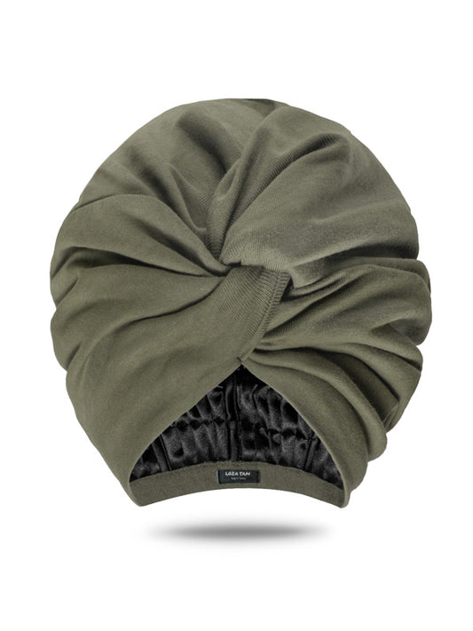 Olive Green Satin-Lined Classic Tam Wrap