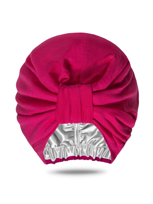 hot pink turban head wrap for women with chemo. satin lined head wrap for curly natural hair 